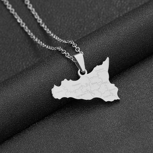 Sicily Map Necklace