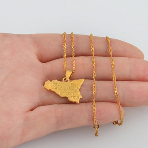 Sicily Map Necklace