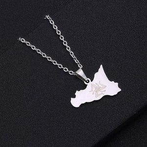 Sicily Map Necklace