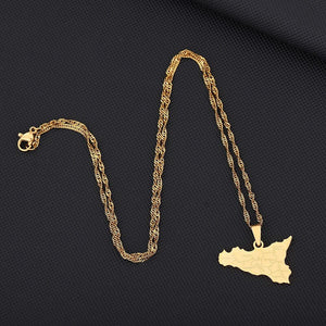 Sicily Map Necklace