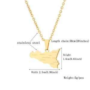 Sicily Map Necklace