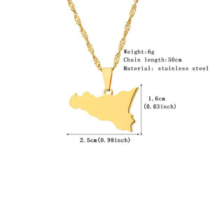 Sicily Map Necklace