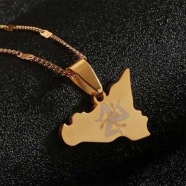 Sicily Map Necklace