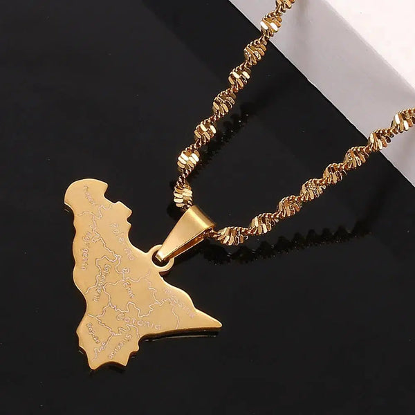 Sicily Map Necklace