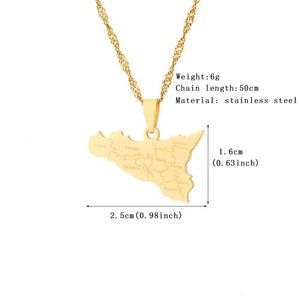 Sicily Map Necklace