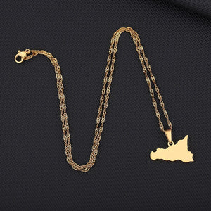 Sicily Map Necklace