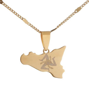 Sicily Map Necklace