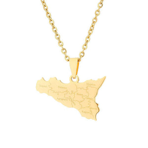 Sicily Map Necklace