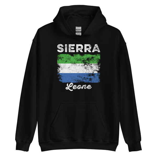 Sierra Leone Flag Distressed Hoodie