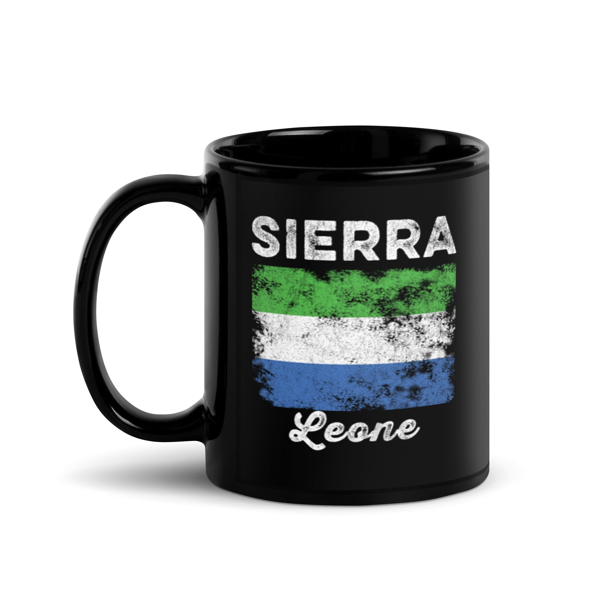 Sierra Leone Flag Distressed Mug