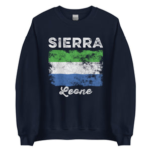 Sierra Leone Flag Distressed Sweatshirt