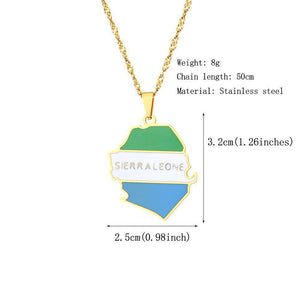 Sierra Leone Flag Map Necklace