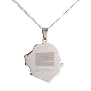 Sierra Leone Flag Map Necklace