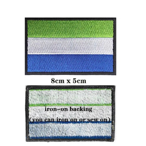 Sierra Leone Flag Patch - Iron On/Hook & Loop Patch