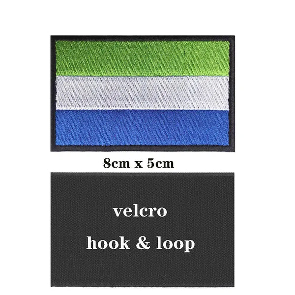 Sierra Leone Flag Patch - Iron On/Hook & Loop Patch