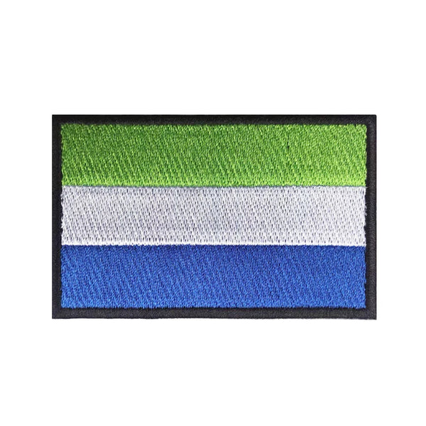 Sierra Leone Flag Patch - Iron On/Hook & Loop Patch