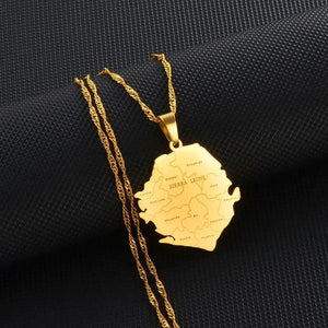 Sierra Leone Map Necklace