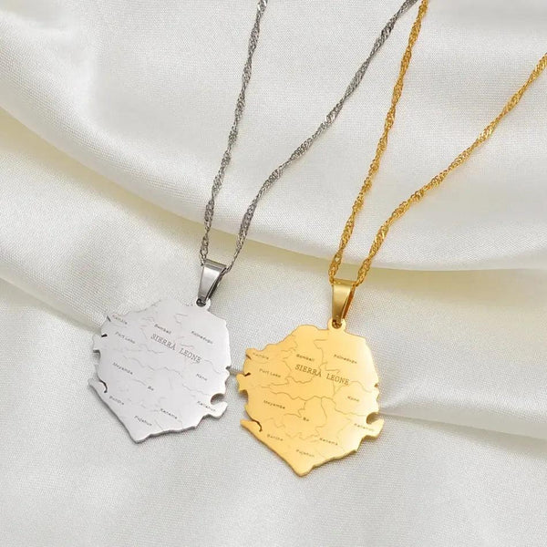 Sierra Leone Map Necklace