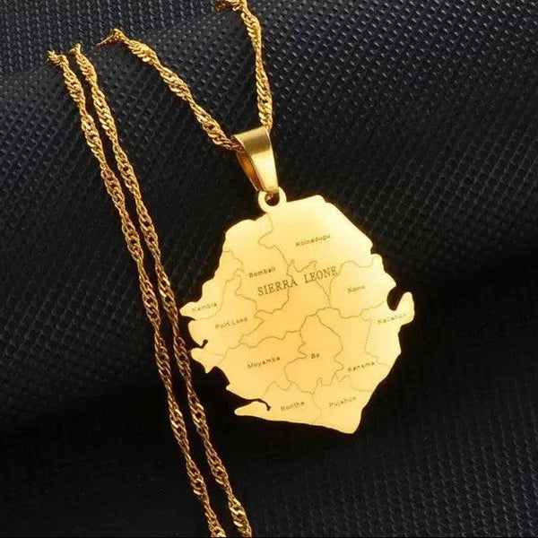 Sierra Leone Map Necklace