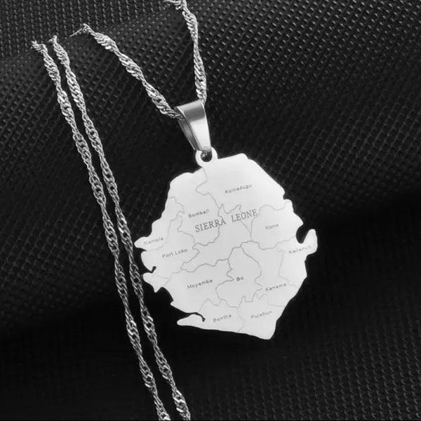 Sierra Leone Map Necklace