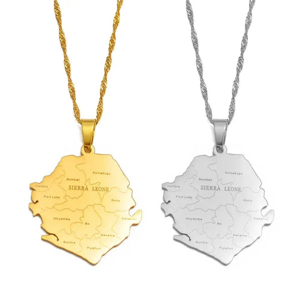 Sierra Leone Map Necklace