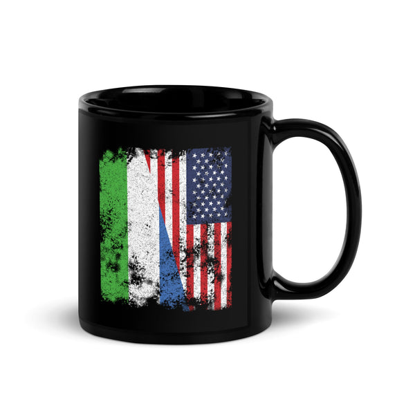 Sierra Leone USA Flag - Half American Mug