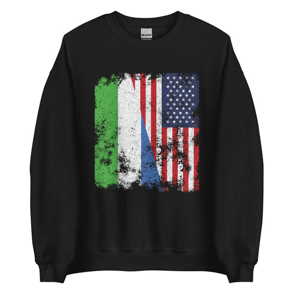Sierra Leone USA Flag - Half American Sweatshirt