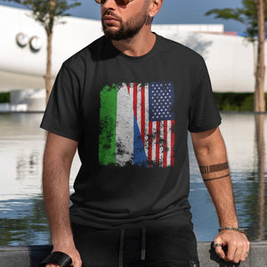 Sierra Leone USA Flag - Half American T-Shirt