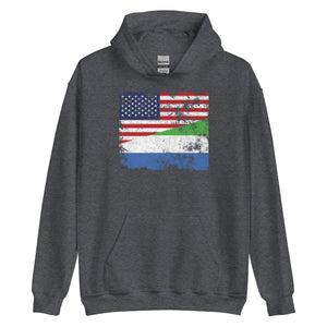 Sierra Leone USA Flag Hoodie