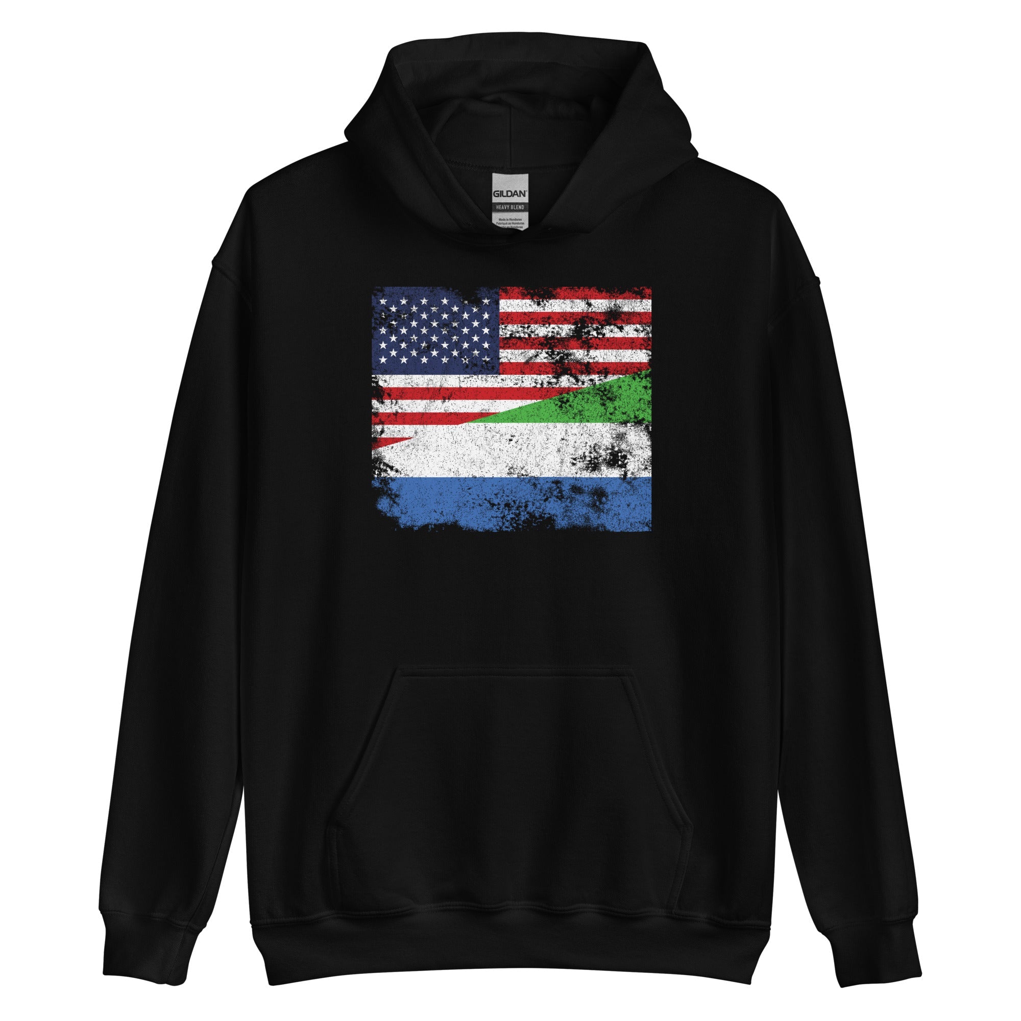 Sierra Leone USA Flag Hoodie