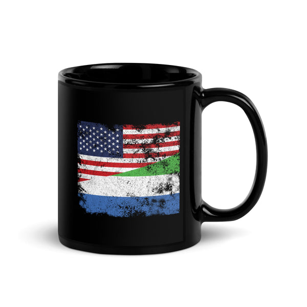 Sierra Leone USA Flag Mug