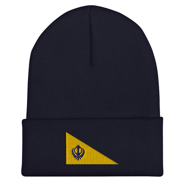 Sikh Flag Beanie - Embroidered Winter Hat