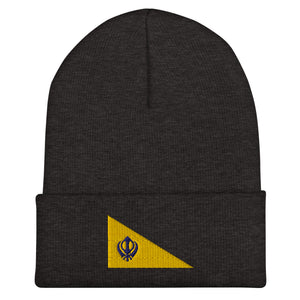Sikh Flag Beanie - Embroidered Winter Hat
