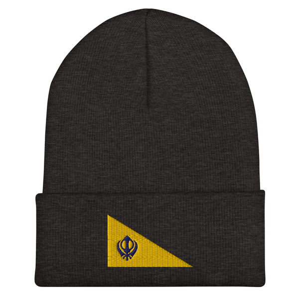 Sikh Flag Beanie - Embroidered Winter Hat