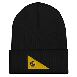 Sikh Flag Beanie - Embroidered Winter Hat