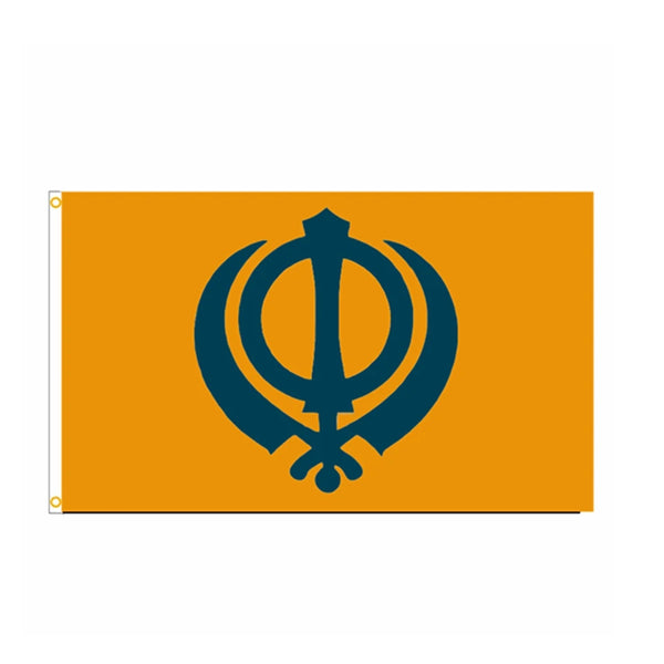 Sikhism Flag - 90x150cm(3x5ft) - 60x90cm(2x3ft)