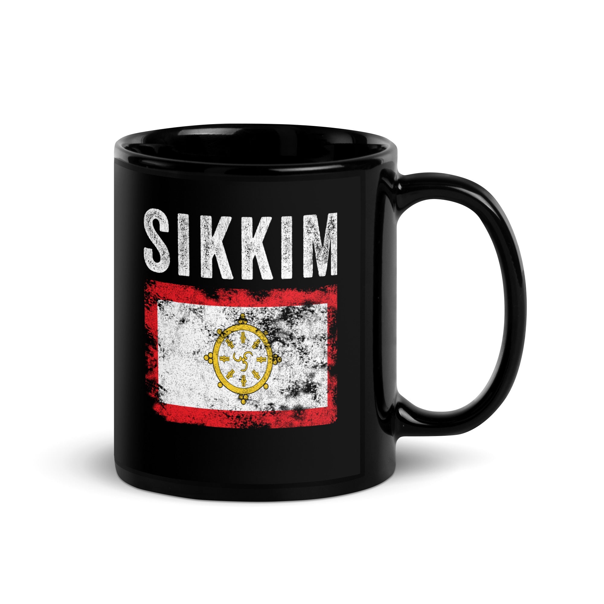 Sikkim Flag Distressed - Sikkimese Flag Mug