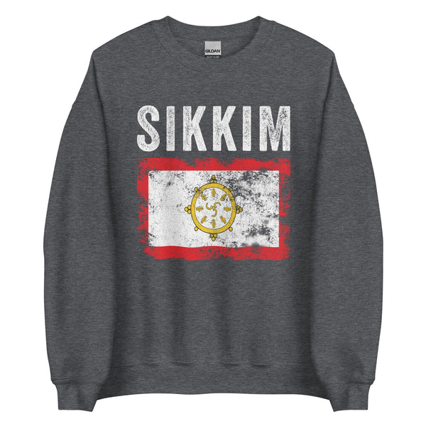 Sikkim Flag Distressed - Sikkimese Flag Sweatshirt