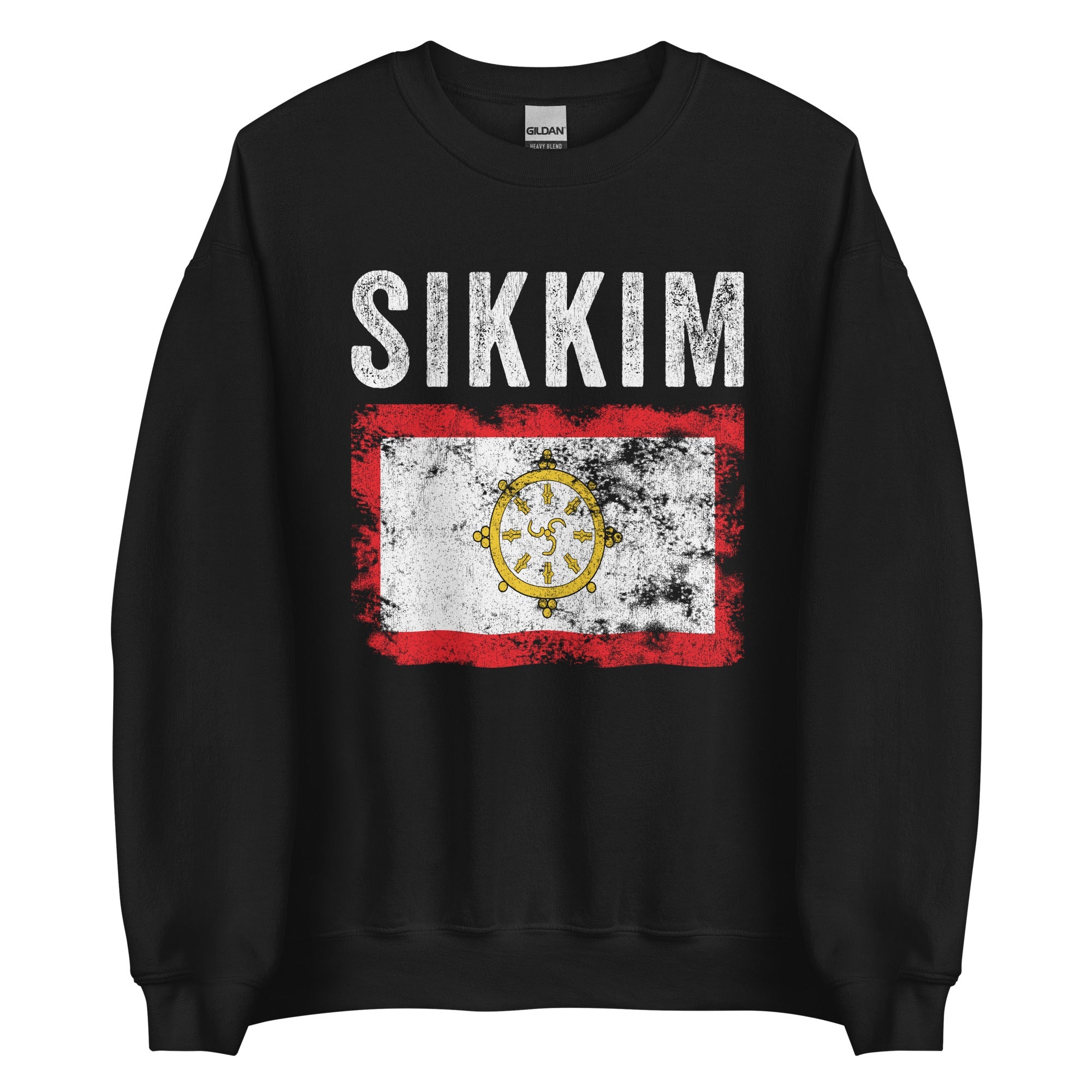 Sikkim Flag Distressed - Sikkimese Flag Sweatshirt