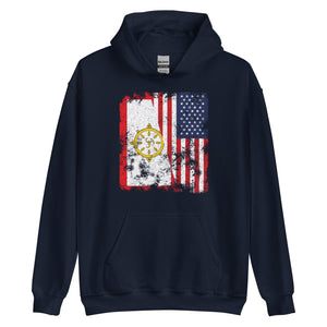 Sikkim USA Flag - Half American Hoodie