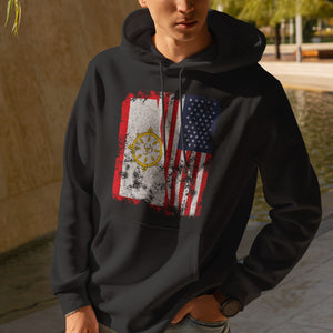 Sikkim USA Flag - Half American Hoodie