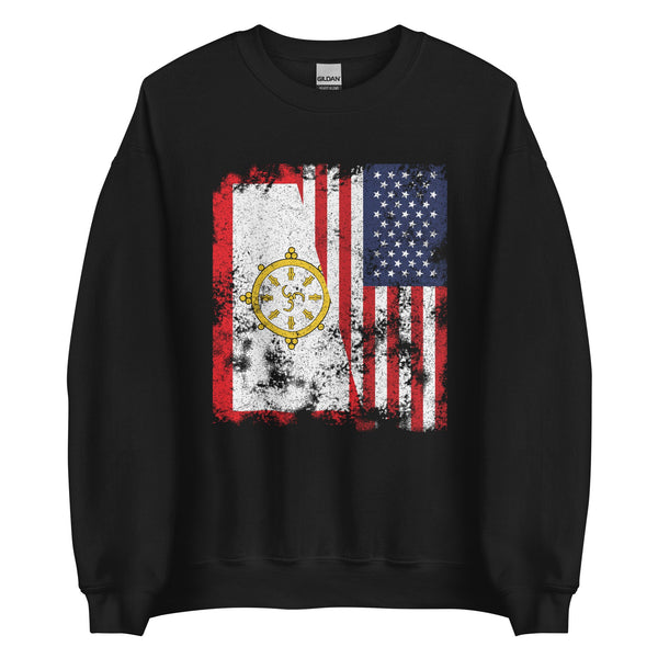 Sikkim USA Flag - Half American Sweatshirt