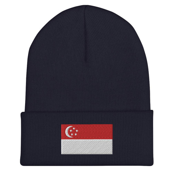 Singapore Flag Beanie - Embroidered Winter Hat