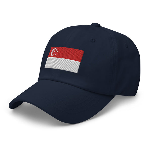 Singapore Flag Cap - Adjustable Embroidered Dad Hat