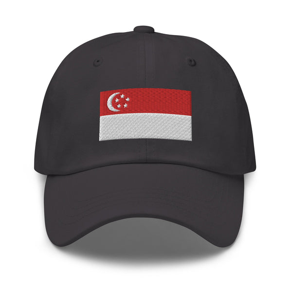 Singapore Flag Cap - Adjustable Embroidered Dad Hat