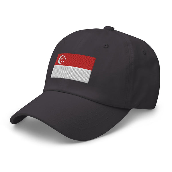 Singapore Flag Cap - Adjustable Embroidered Dad Hat