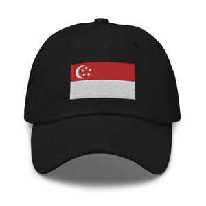 Singapore Flag Cap - Adjustable Embroidered Dad Hat