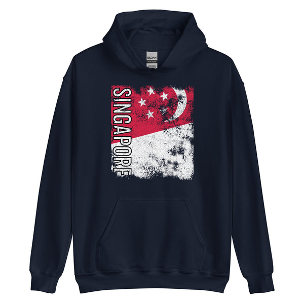 Singapore Flag - Distressed Flag Hoodie