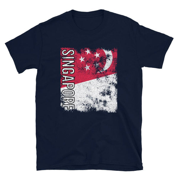 Singapore Flag Distressed T-Shirt