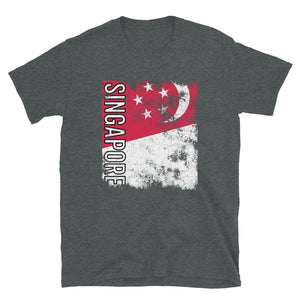 Singapore Flag Distressed T-Shirt